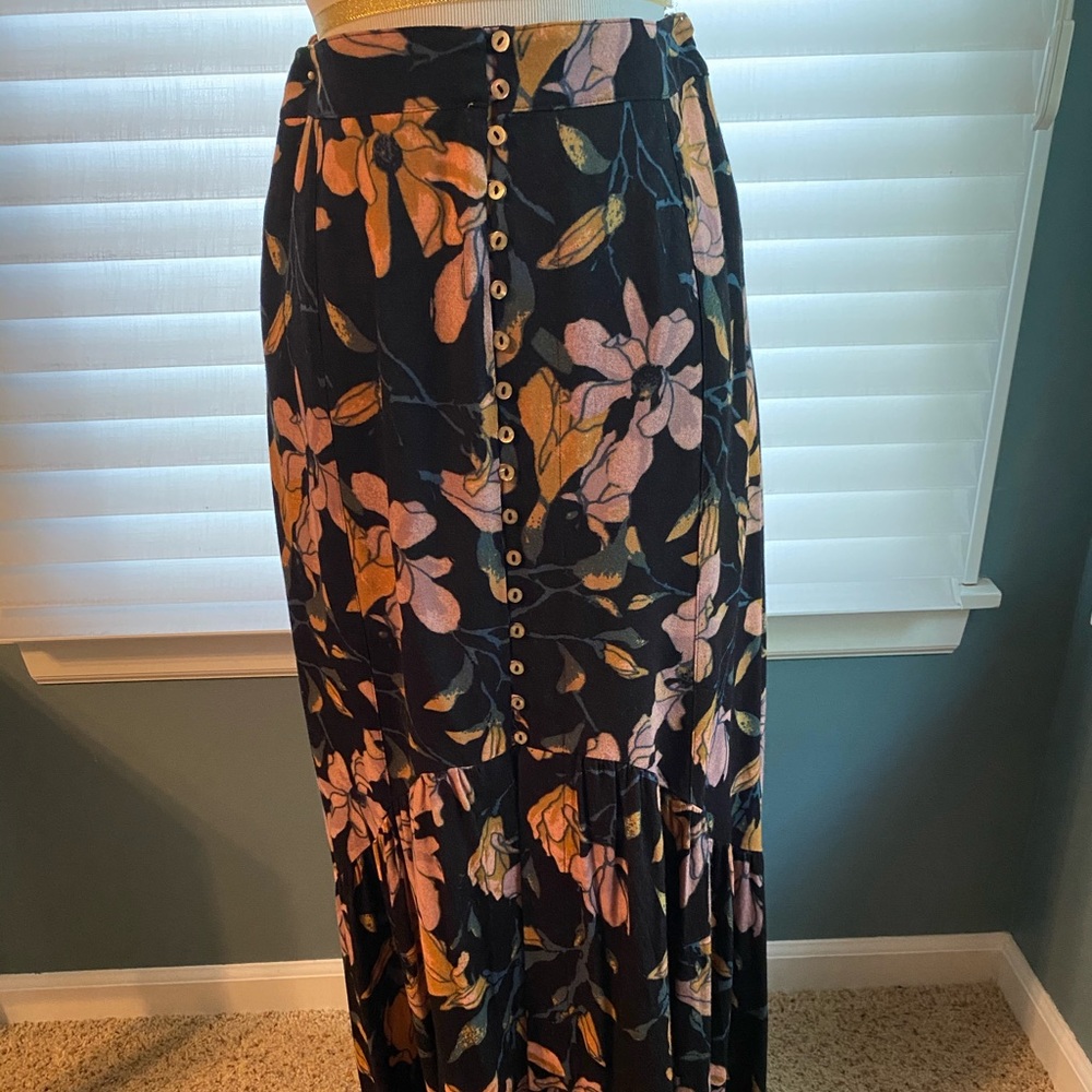 Free people mermaid maxi slit skirt